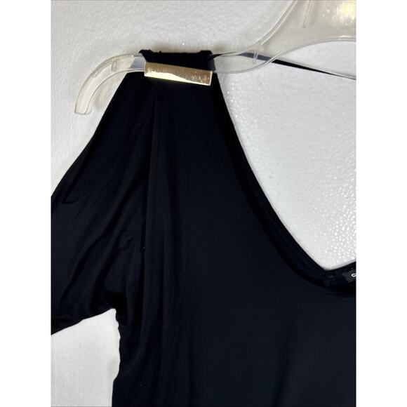 CABLE & GAUGE BLACK 3/4 LENGTH SLEEVE BAND WAISTED TOP SIZE MEDIUM - Picture 4 of 12